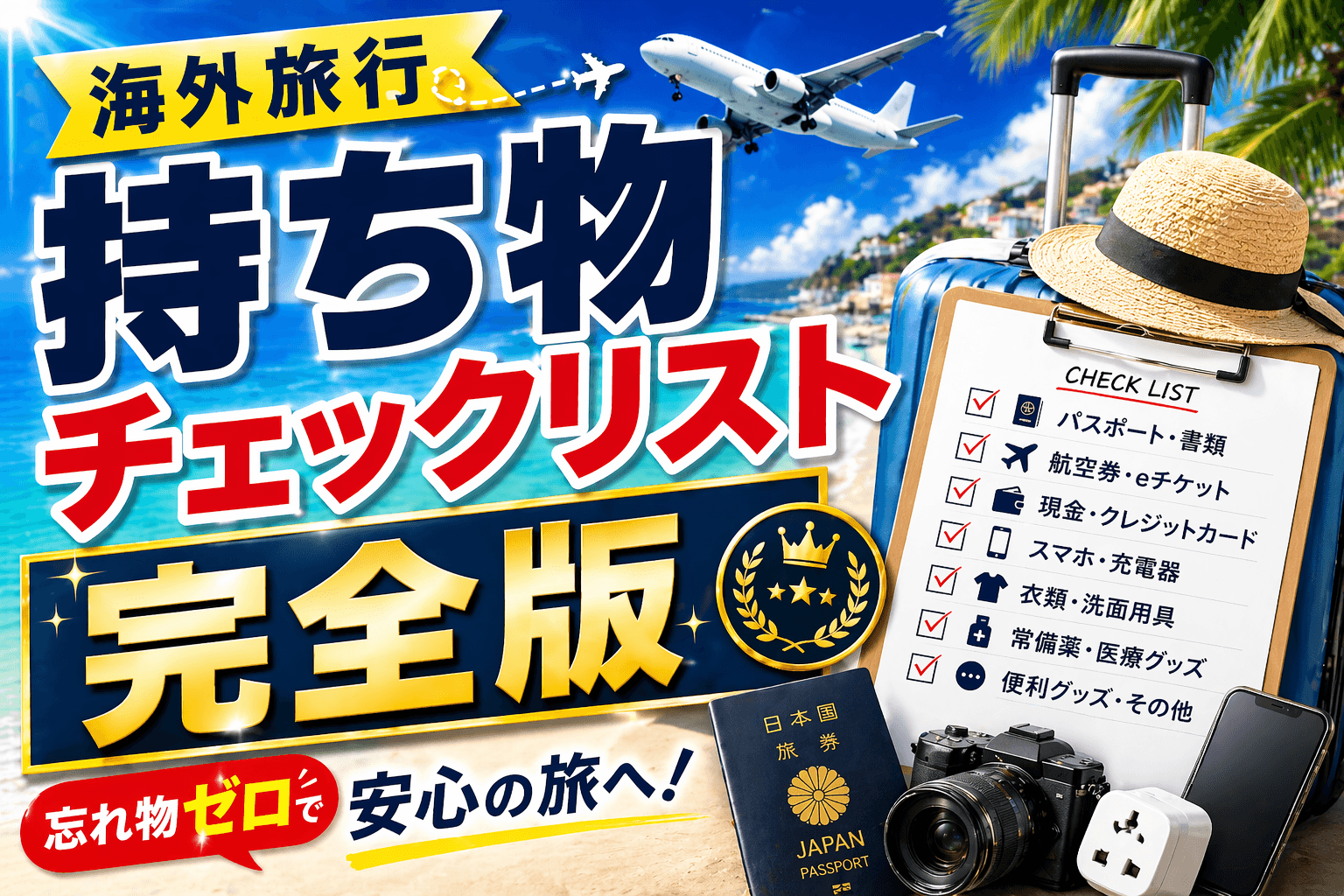 海外旅行持ち物チェックリスト完全版|忘れ物ゼロで安心の旅